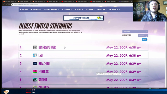 First account made ever on twitch