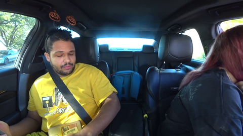 Nmplol ordering at an Authentic Mexican Food drive-thru.