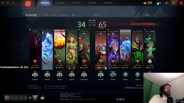 Forsen on Dota teammates