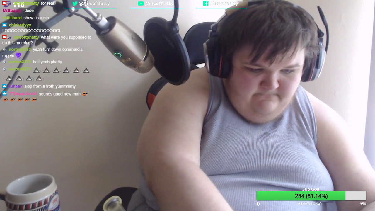 It seems Airsoftphatty is being manipulated again after he suddenly ends his stream when someone on his account types in chat