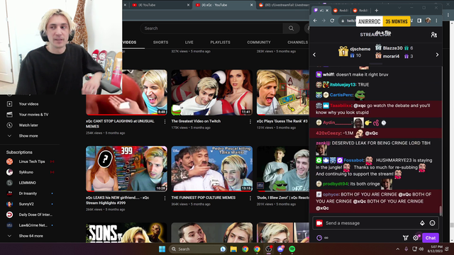 xQc flexes his youth on H3H3