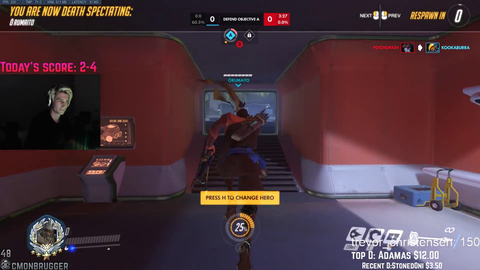 xQc leaves game before defeat screen and gets a comp suspension.