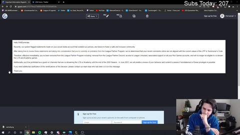IWillDominate got removed from the League Partner Program