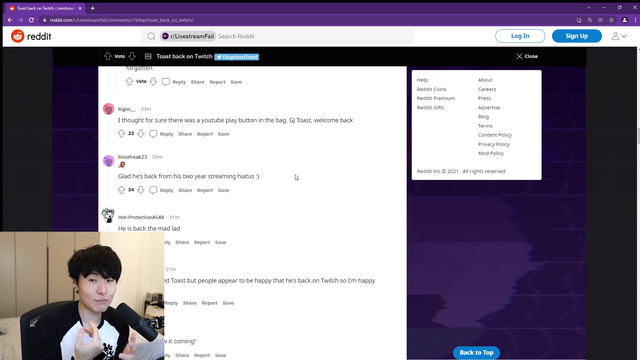 toast gets banned in his first stream back