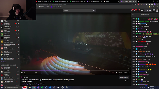 supertf reverse-heckled ARIatHOME at The Streamer Awards