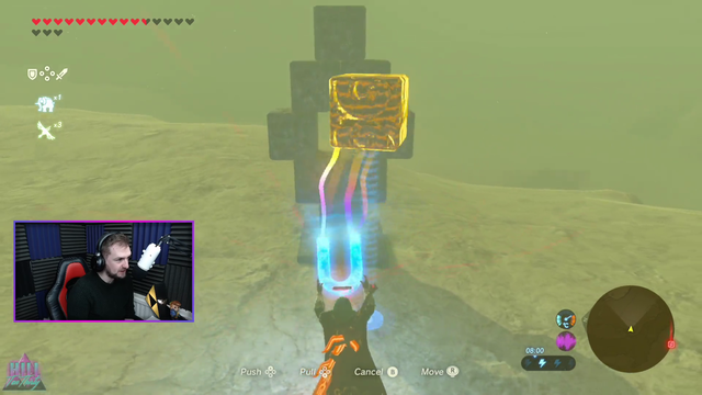 Zelda streamer fails endlessly trying to place a block in a hole
