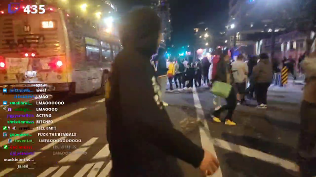 Fireworks exploding in downtown LA streets caught on stream