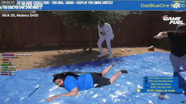 Esfand joins the lube slide for charity