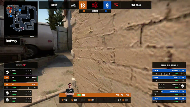 Yel insane 1v4 awp against Faze