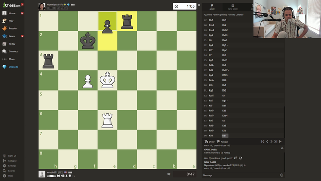 Erobb gets a rare W in Chess