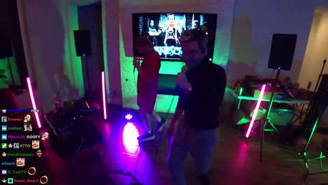 Rich and Cyr sing at Hachubby’s karaoke party