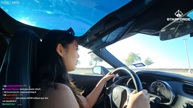 Emily stalls a manual car for the first time