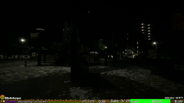 Japanese girl alone in the park at night