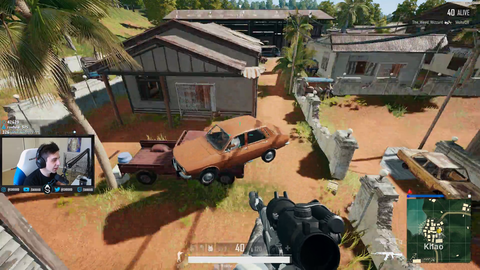 Shroud jumps into a hackers car in pubg