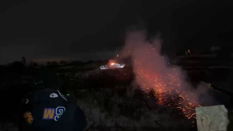 Russians blowing up a car with fireworks for fun