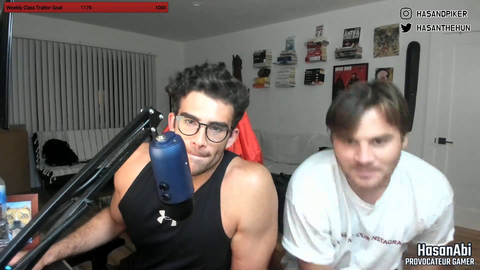 Hasan can't get enough of his friend's kisses