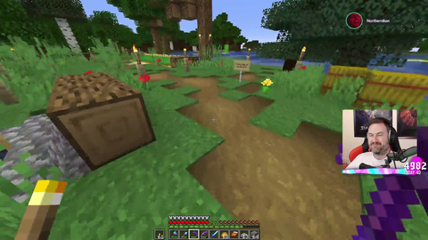 Sips visits Schlatts town in minecraft and tries really hard not to laugh at BIG DOCK