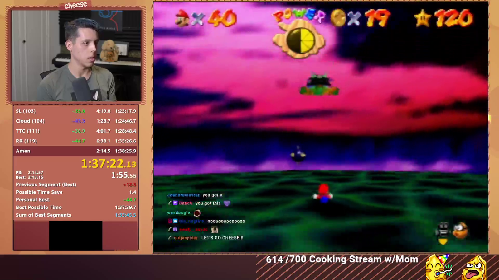 Cheese beats SM64 120 star WR with 1:37:50