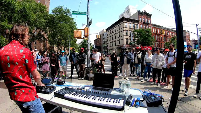 Marc Rebillet bringing the vibes to Harlem