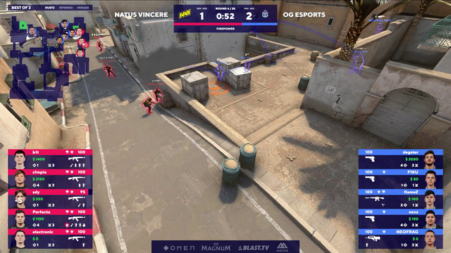 S1mple aim practicing on OG esports