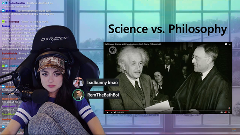 BadBunny gets upset as she tries to debate an actual philosopher on philosophy of science and is completely out of her depth.
