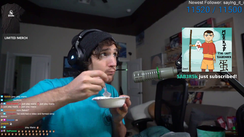 mitch eats cereal and breathes