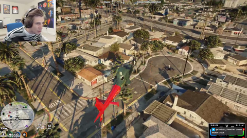 xQc giving Helicopter tour of the hoods on NoPixel.
