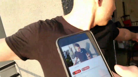 Ruben drops shirt on fire into a tree