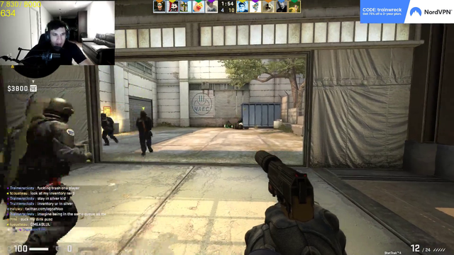 Trainwreckstv gets mad at a poor silver CSGO player