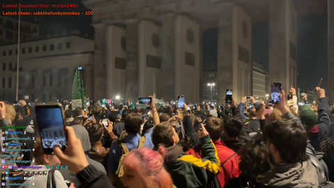 Germans celebrating Weed Legalization  infront of Brandenburger Tor