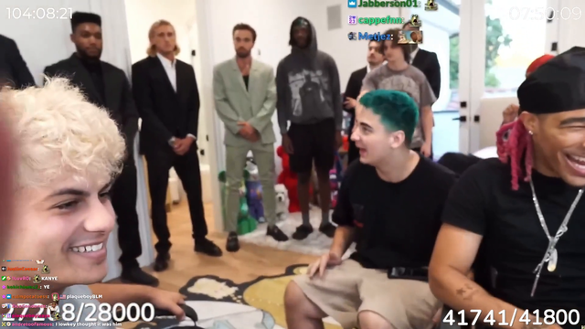Kanye pulls up on stream.