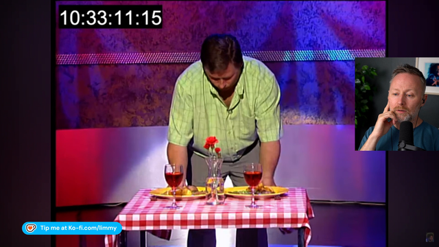 Limmy knows how a tablecloth trick works.... The man's reaction after pulling the cloth is priceless!!