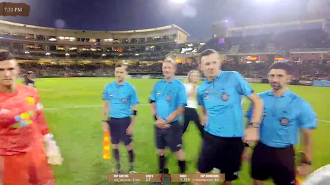 Canadian Hitch Hiker ends up midfield at a Major League Soccer Game in New Mexico