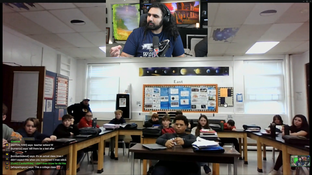 Esfand teaches middle schoolers about his job