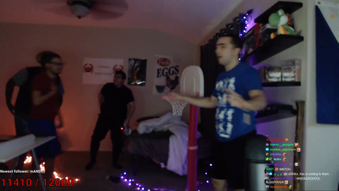 The boys scatter when 12 shows up on stream