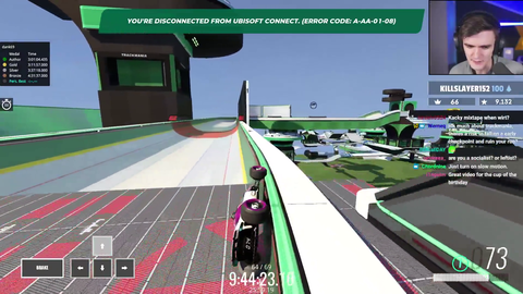 Trackmania streamer Wirtual has a Freudian slip nearly 10 hours into a difficult map
