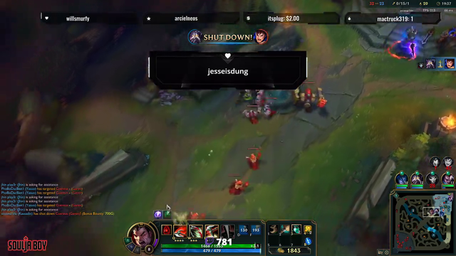 Soulja doing the classic on league