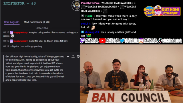 Unhinged unbanned request