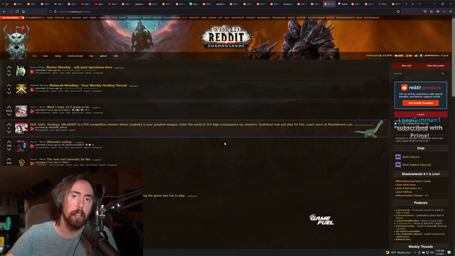 Asmongold's thoughts on the WoW Subreddit
