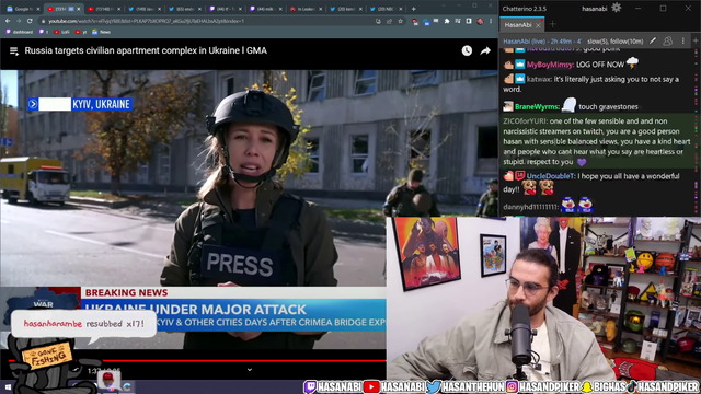 #1 Politics Streamer says Ukraine cutting off Russia's supply line by blowing up a bridge to stolen Ukraine territory is bad.
