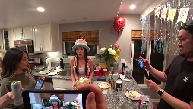 Water cakes herself on Jake's stream