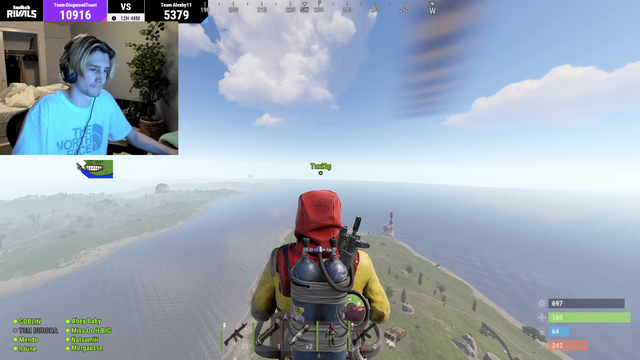 XQC tries doing a flip on heli