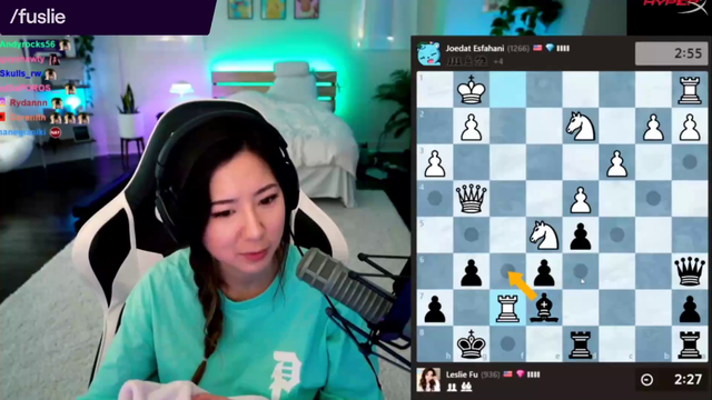 Fuslie has a huge Pepega moment on the Chess channel