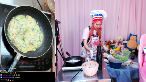 Korean Streamer flips a pancake PogU