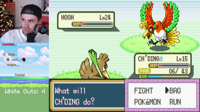 Lud tries to avoid a whiteout (gifting subs to chat if all pokemon faint)