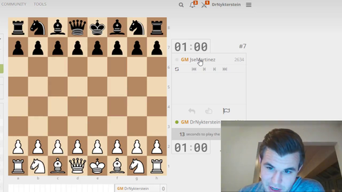 World chess champion Magnus Carlsen allows his grandmaster opponent t have 8 free moves.