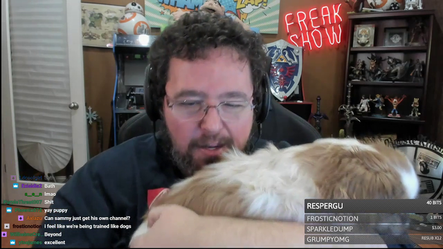 Boogie bites his dog