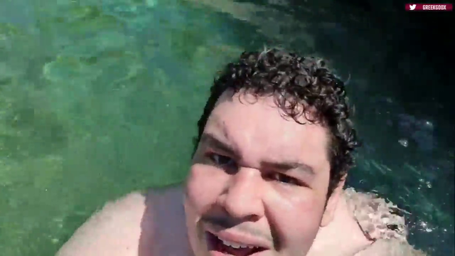 greek pees in the water and then proceeds to brush his teeth with it