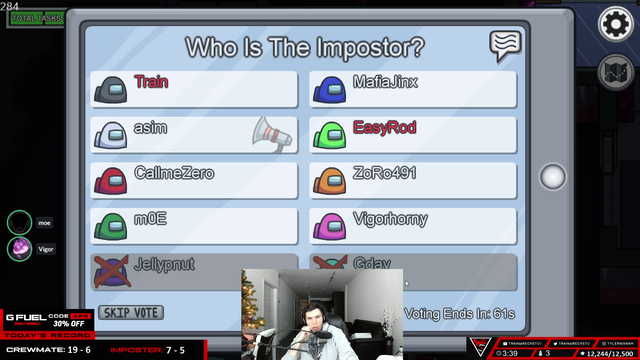 Train's eyes almost pop out of his head after a perfect read