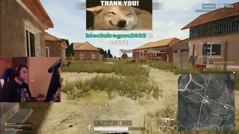 tense smiling while getting stream sniped